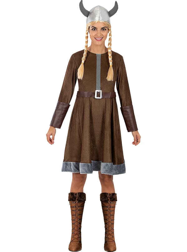 FUNIDELIA Vikingadräkt för dam - Brun