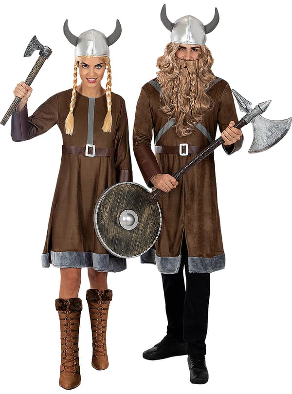 FUNIDELIA Viking kostume til mænd - Brun