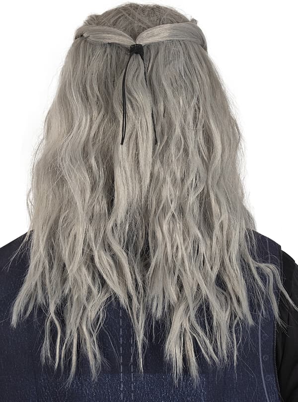 FUNIDELIA Peruk Geralt - The Witcher för herr - Storlek: 0 - Grå / Silver