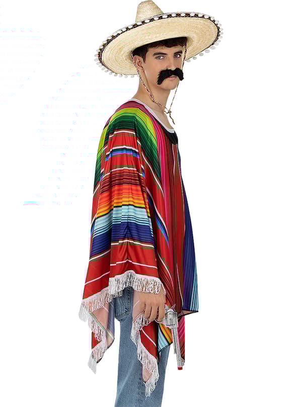 FUNIDELIA Mexicansk poncho til mænd - Størrelse: 0 - Brun