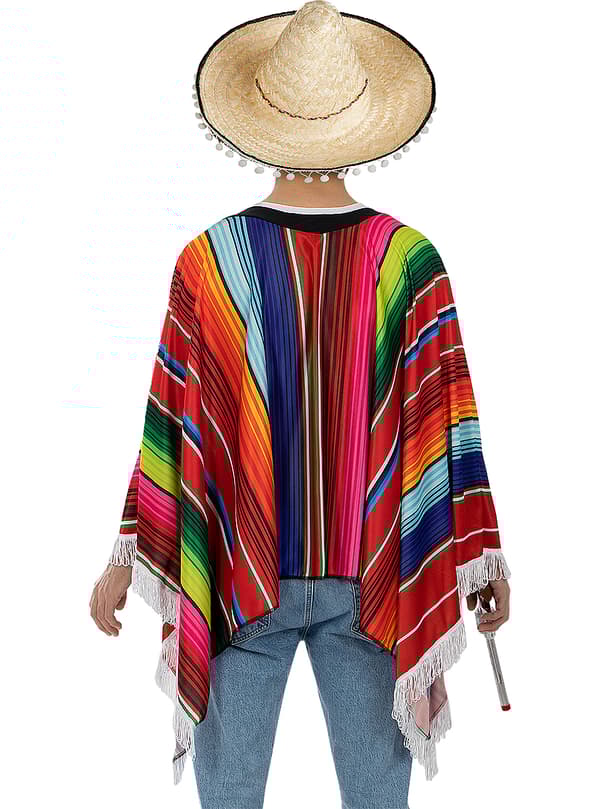 FUNIDELIA Mexicansk poncho til mænd - Størrelse: 0 - Brun