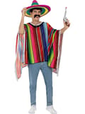 Miniatyrbillede 7 af 7: FUNIDELIA Mexicansk poncho til mænd - Størrelse: 0 - Brun