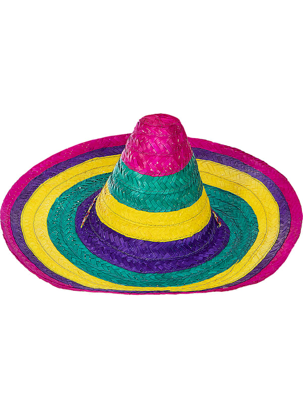 FUNIDELIA Multifarvet mexicansk sombrero til kvinder og mænd - Størrelse: 0
