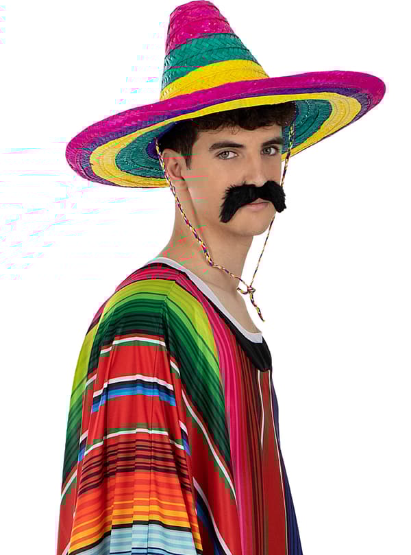 FUNIDELIA Multifarvet mexicansk sombrero til kvinder og mænd - Størrelse: 0