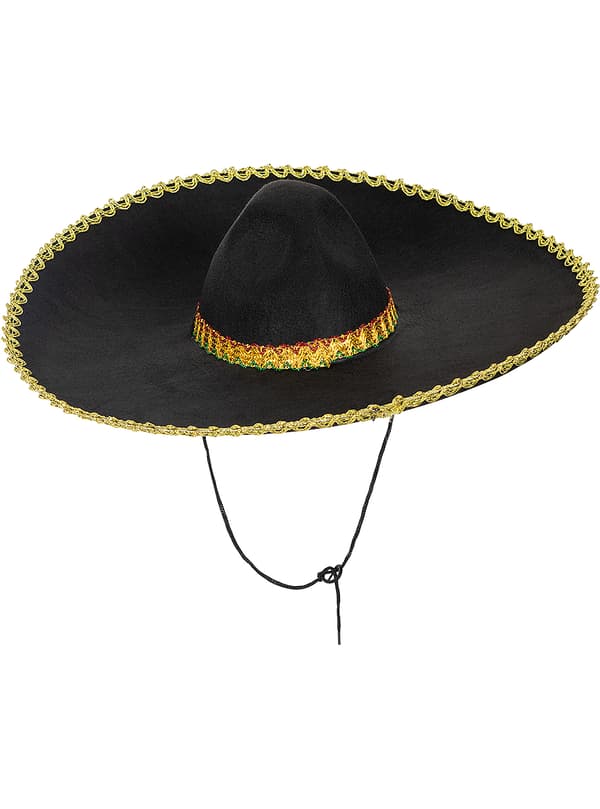 FUNIDELIA Hatt Mariachi för herr - Storlek: 0 - Svart