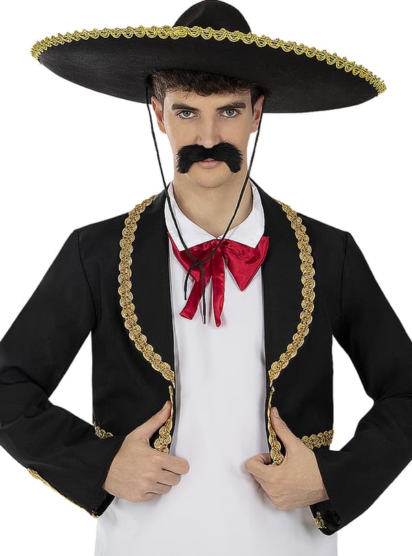 FUNIDELIA Hatt Mariachi för herr - Storlek: 0 - Svart