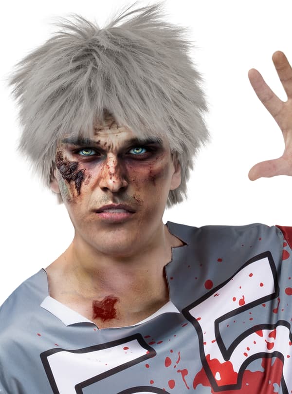 FUNIDELIA Peruk zombie för herr - Storlek: 0 - Grå / Silver