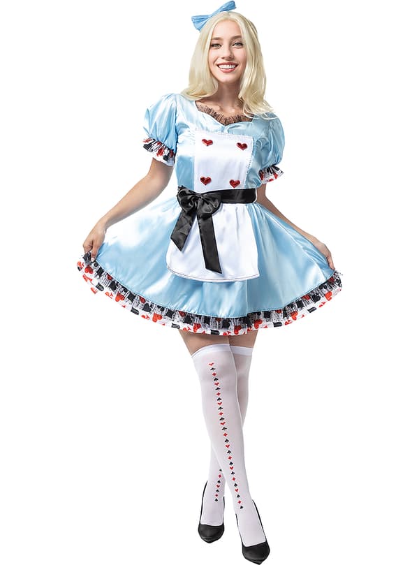 FUNIDELIA Deluxe Alice kostume til kvinder - Blå XXL