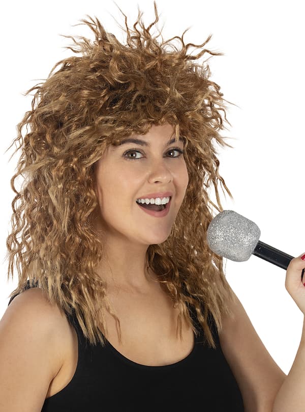 FUNIDELIA Tina Turner parykk til dame - Størrelse: 0 - Brun
