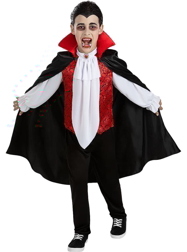 FUNIDELIA Maskeraddräkt Greve Dracula för pokje - Svart 7-9 years
