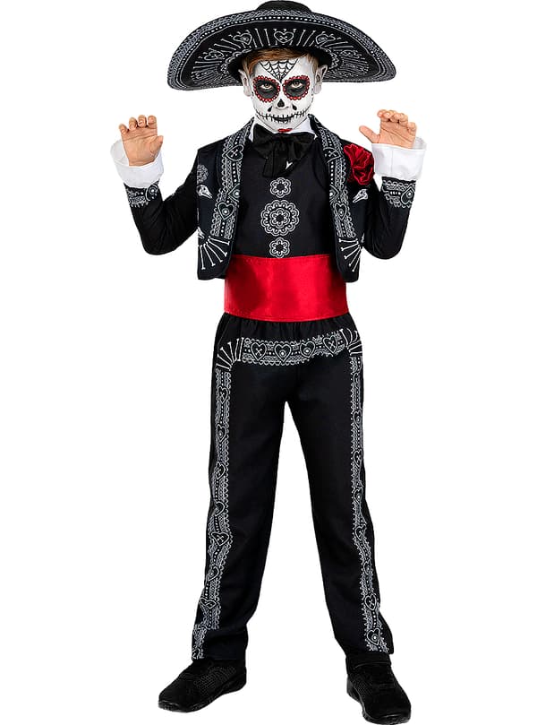 FUNIDELIA Day of the Dead Kostume til Drenge til drenge - Sort