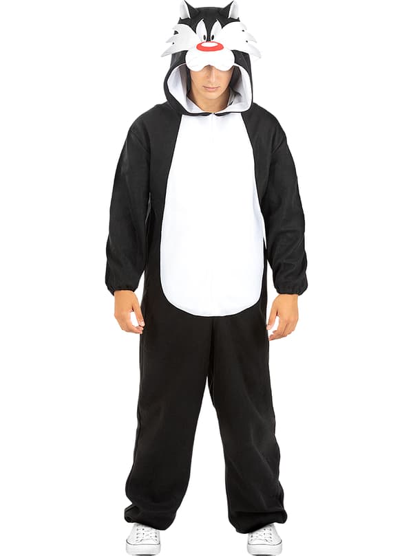 FUNIDELIA Sylvester Space Jam Kostume - Looney Tunes til kvinder og mænd - Sort