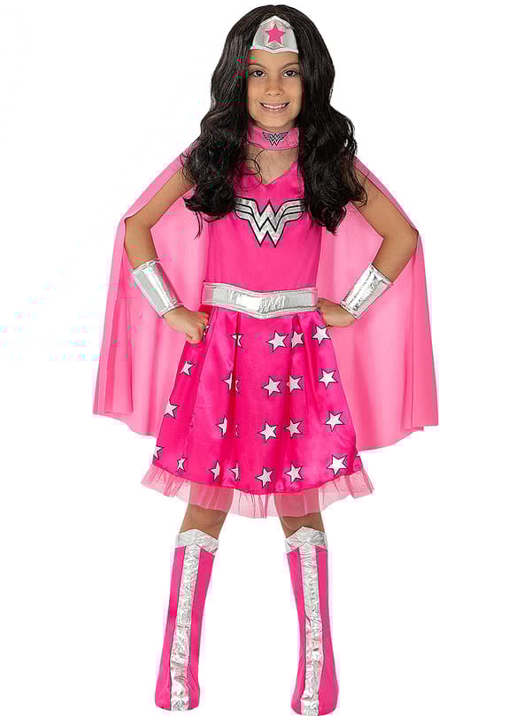FUNIDELIA Pink Wonder Woman kostume til piger - Pink 7-9 years