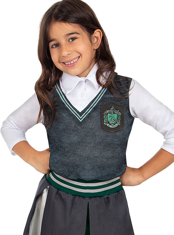 FUNIDELIA Slytherin T-shirt - Harry Potter til piger - Grå / Sølv 7-9 years