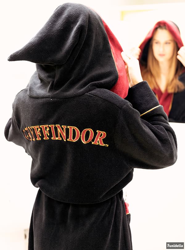 FUNIDELIA Morgonrock Gryffindor - Harry Potter för dam och herr - Granat