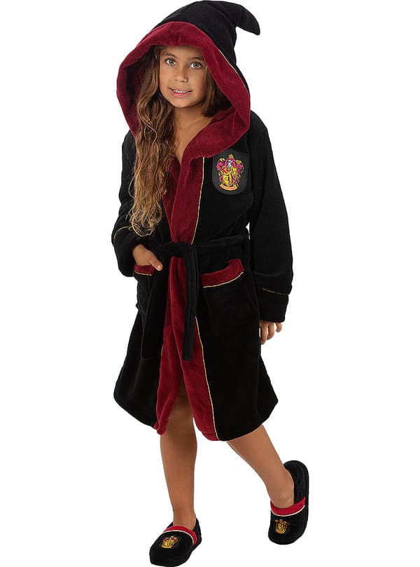 FUNIDELIA Gryffindor Morgenkåbe - Harry Potter til piger og drenge - Rødbrun