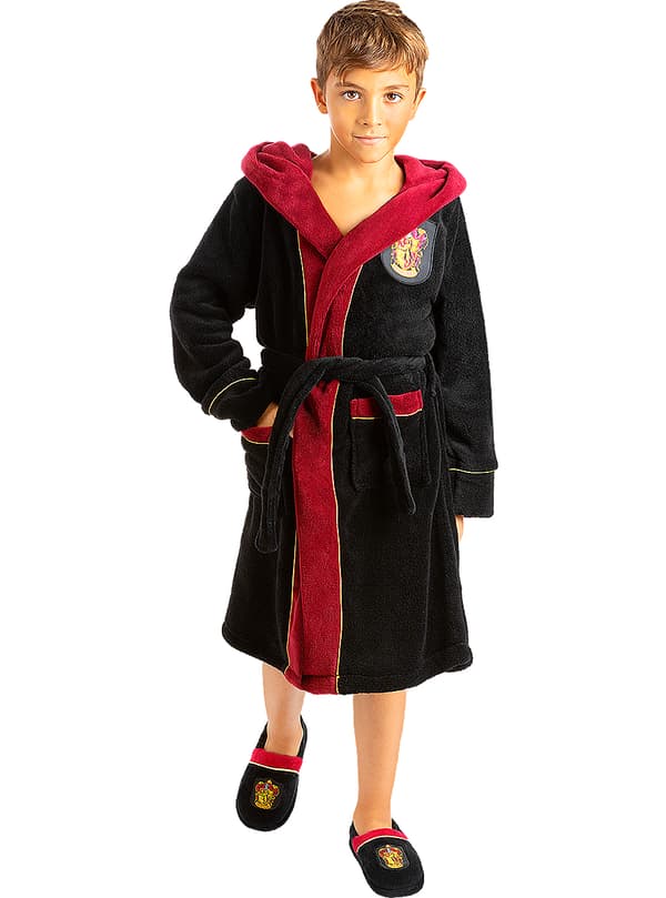 FUNIDELIA Gryffindor Morgenkåbe - Harry Potter til piger og drenge - Rødbrun