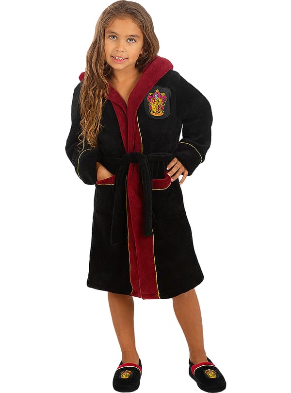FUNIDELIA Gryffindor Morgenkåbe - Harry Potter til piger og drenge - Rødbrun