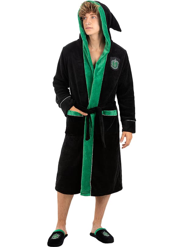 FUNIDELIA Slytherin Morgenkåbe - Harry Potter til kvinder og mænd - Mørkegrøn