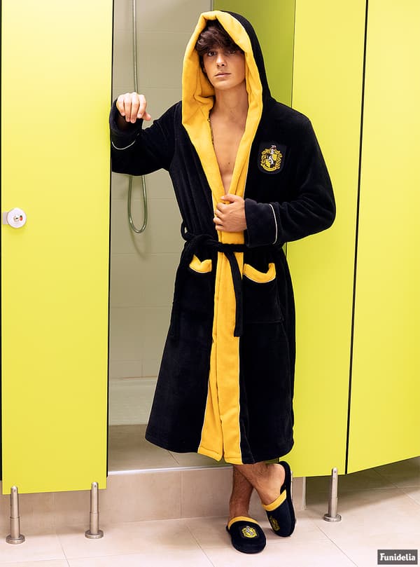 FUNIDELIA Morgonrock Hufflepuff - Harry Potter för dam och herr - Gul