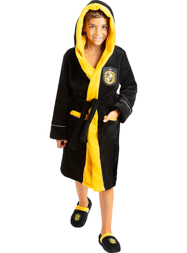 FUNIDELIA Morgonrock Hufflepuff - Harry Potter för flicka och pockje - Gul