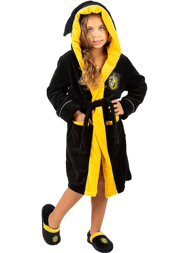 FUNIDELIA Morgonrock Hufflepuff - Harry Potter för flicka och pockje - Gul
