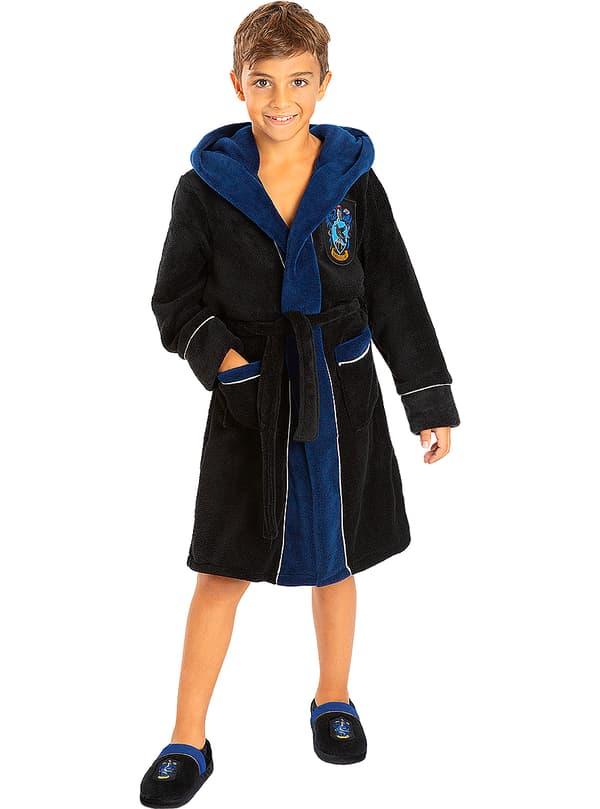 FUNIDELIA Morgonrock Ravenclaw - Harry Potter för flicka och pockje - Mörkblå