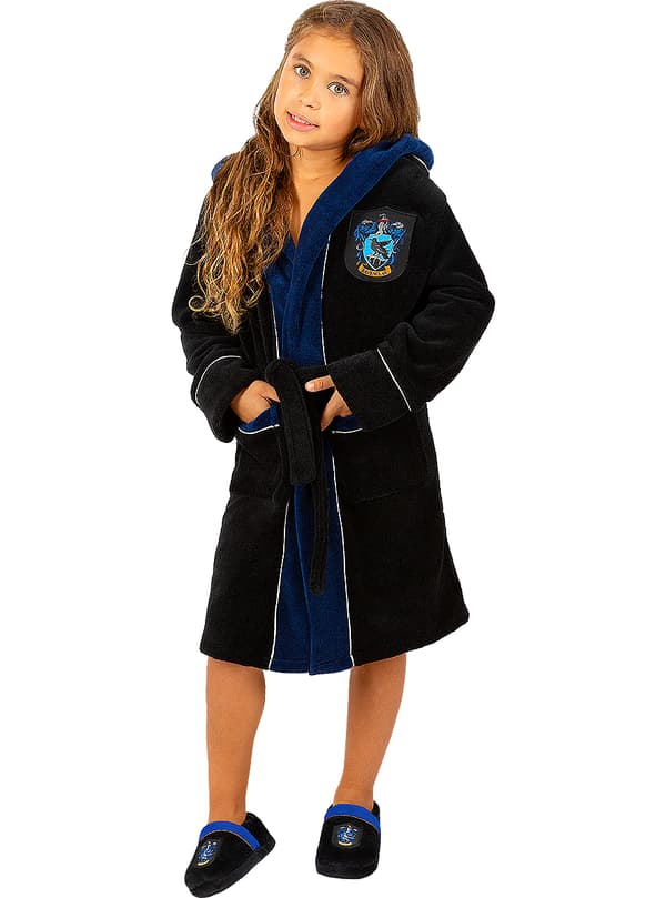 FUNIDELIA Morgonrock Ravenclaw - Harry Potter för flicka och pockje - Mörkblå