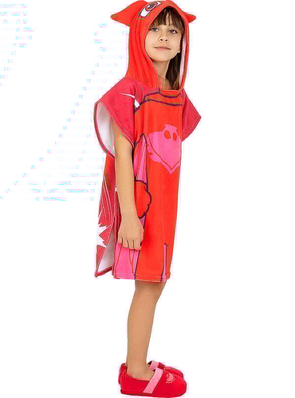 FUNIDELIA Ugline Ponchohåndklæde - PJ Masks til piger - Størrelse: 0 - Rød