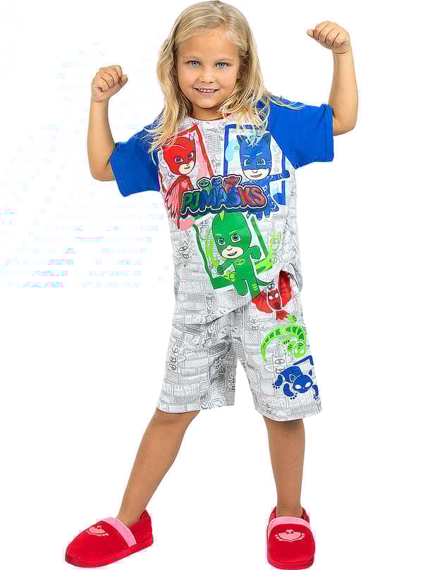 FUNIDELIA PJ Masks Korte Pyjamas til piger og drenge - Hvid