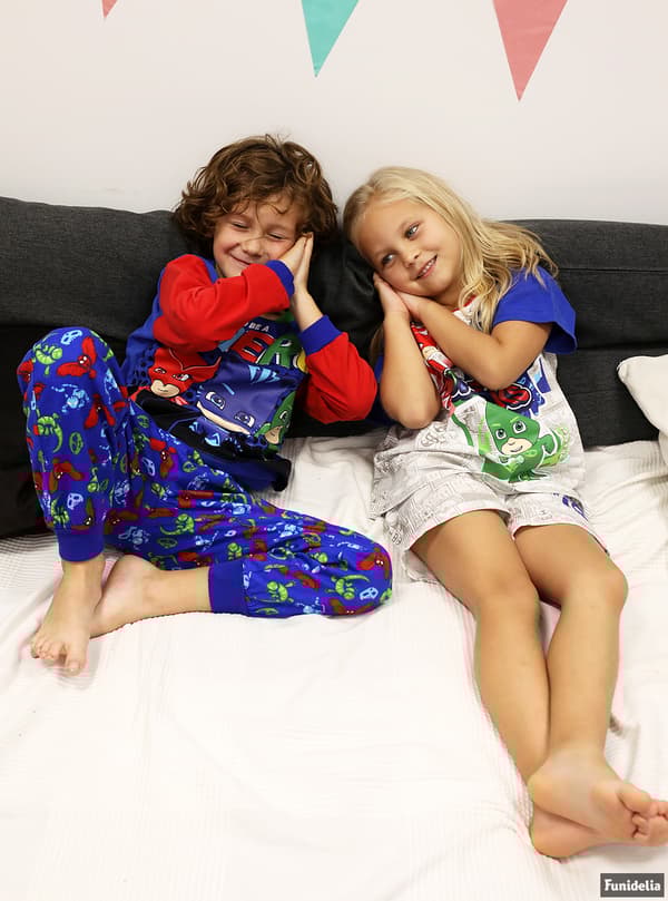 FUNIDELIA PJ Masks Korte Pyjamas til piger og drenge - Hvid