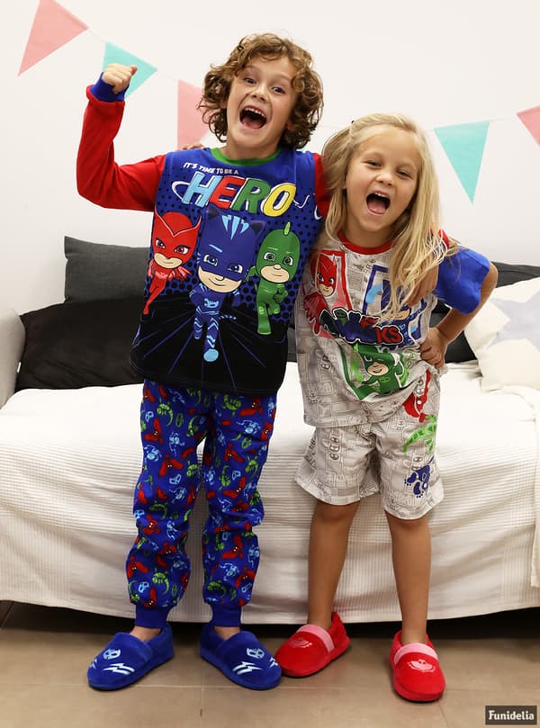 FUNIDELIA PJ Masks Korte Pyjamas til piger og drenge - Hvid