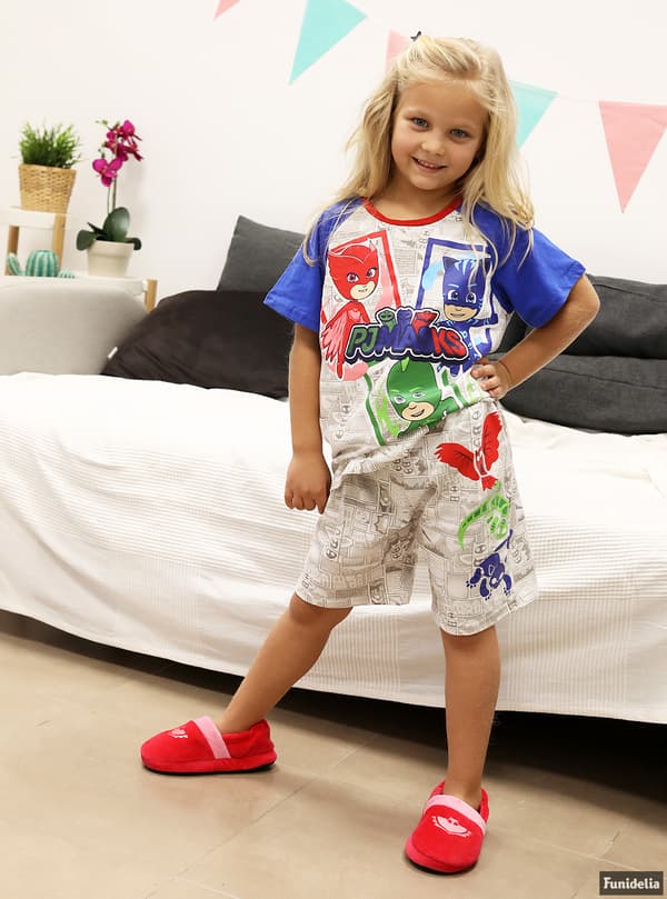 FUNIDELIA PJ Masks Korte Pyjamas til piger og drenge - Hvid