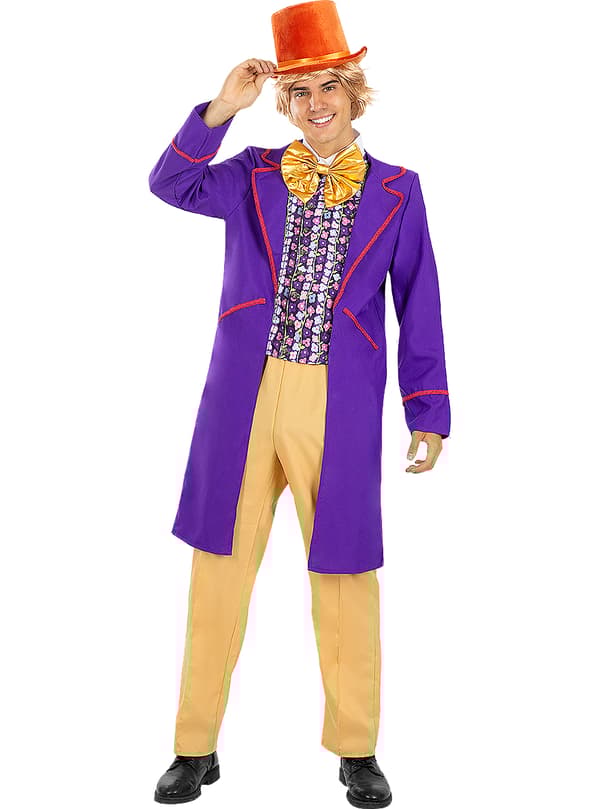 FUNIDELIA Willy Wonka Kostume - Charlie og Chokoladefabrikken til mænd - Lilla XL