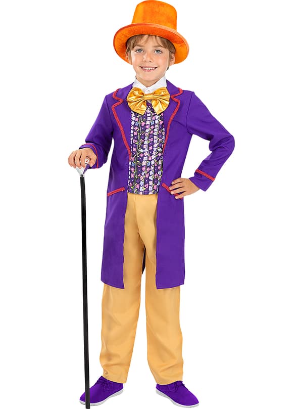 FUNIDELIA Willy Wonka Kostyme - Charlie og sjokoladefabrikken til gutter - Lila