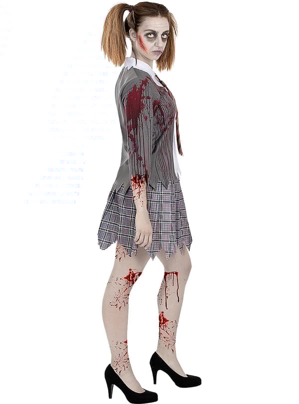 FUNIDELIA Maskeraddräkt student zombie för dam - Grå / Silver