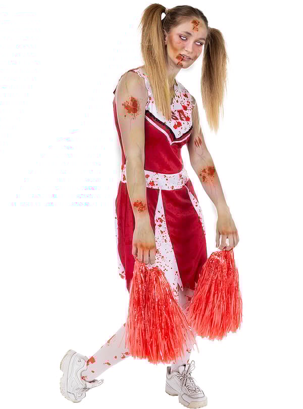 FUNIDELIA Zombie Cheerleader kostume til kvinder - Rød