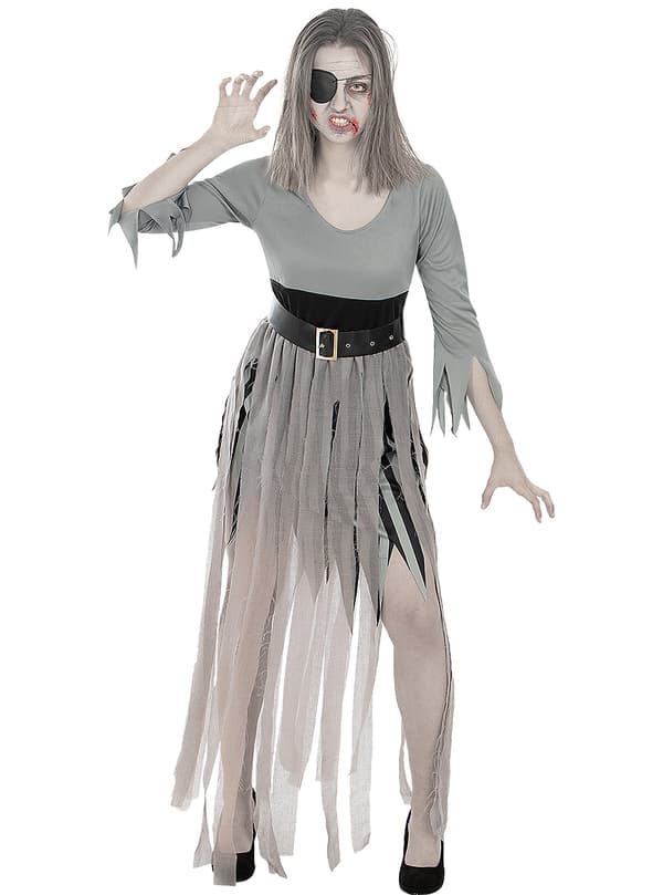 FUNIDELIA Zombie Pirat kostume til kvinder - Sort