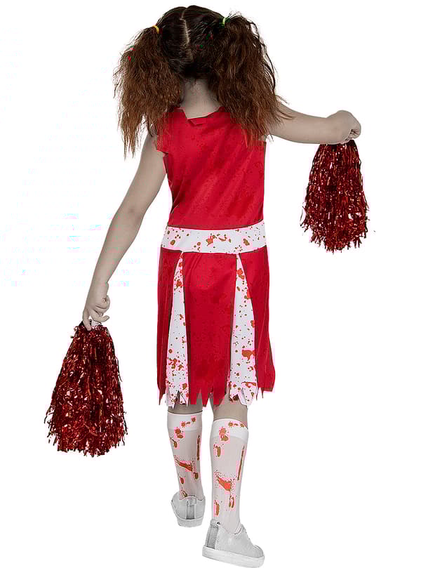 FUNIDELIA Maskeraddräkt cheerleader zombie för flicka - Röd