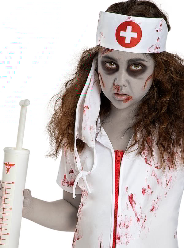 FUNIDELIA Zombie sygeplejerske kostume til piger - Hvid