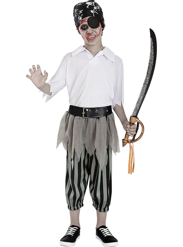FUNIDELIA Zombie Pirat Kostyme til Gutt til gutter - Svart 10-12 years