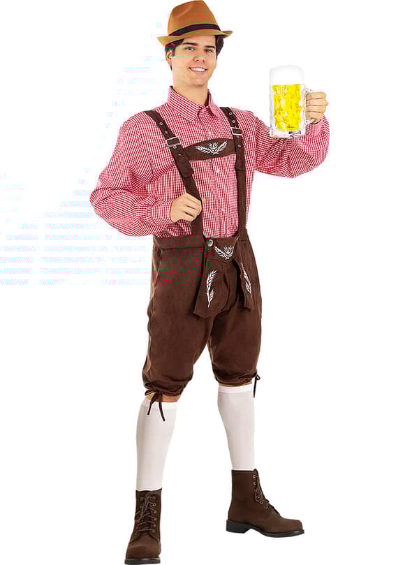 FUNIDELIA Luksus oktoberfest kostume til mænd - Brun