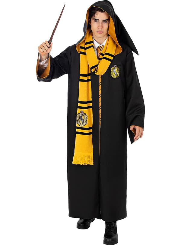 FUNIDELIA Replika Hufflepuff kåbe - Diamond Edition til kvinder og mænd - Sort