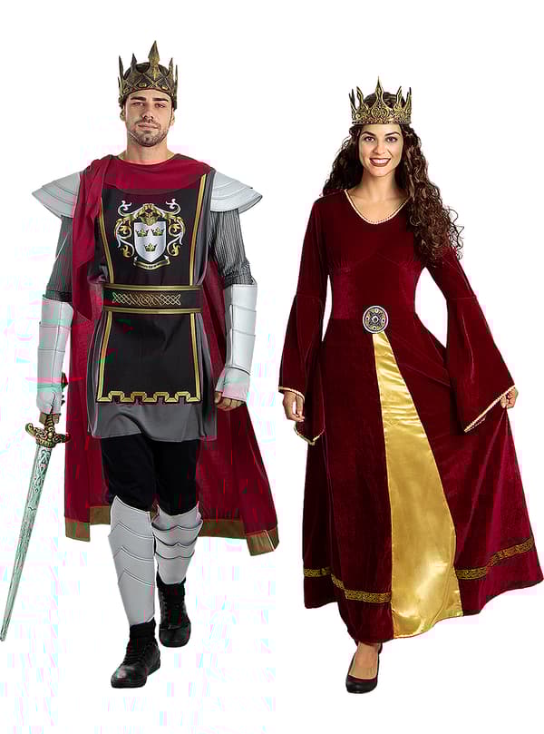 FUNIDELIA Lady Guinevere kostume til kvinder - Rødbrun