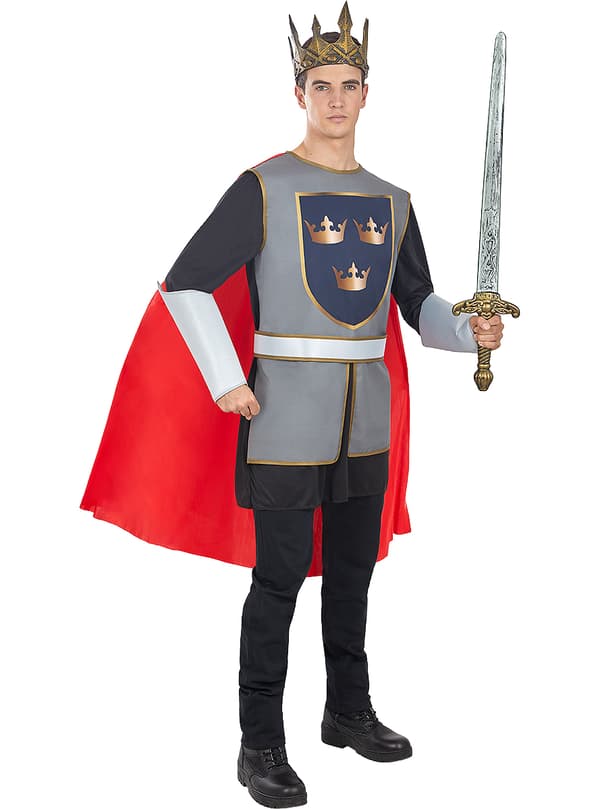 FUNIDELIA Kong Arthur kostume til mænd - Rødbrun