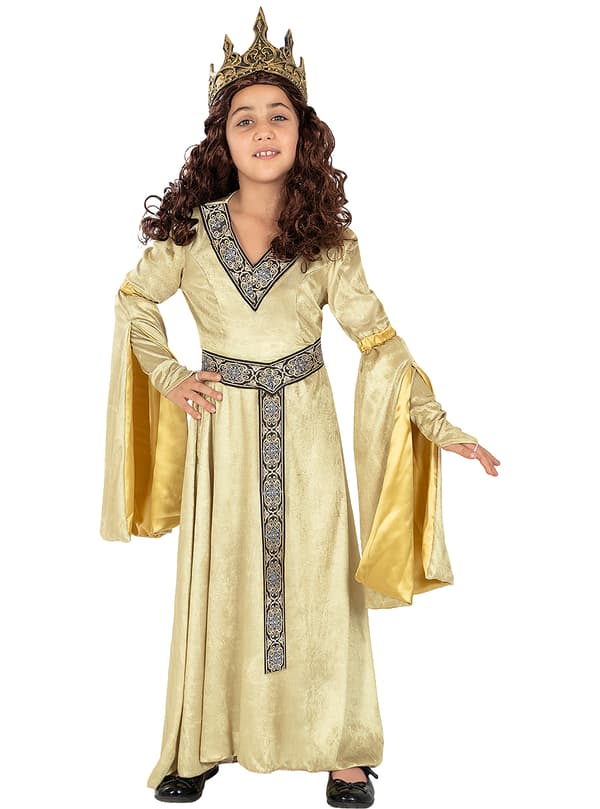 FUNIDELIA Deluxe Lady Guinevere Kostyme til jenter - Rødbrun