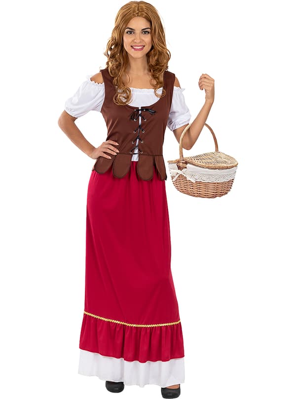 FUNIDELIA Klassisk Medieval Innkeeper Kostyme til kvinner til dame - Brun M