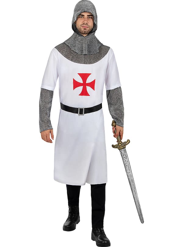 FUNIDELIA Knights Templar Kostyme til mann - Rød XXL