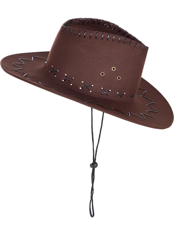 FUNIDELIA Brun cowboyhat til kvinder og mænd - Størrelse: 0 - Brun