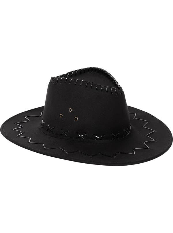 FUNIDELIA Cowboyhatt svart för dam och herr - Storlek: 0 - Svart